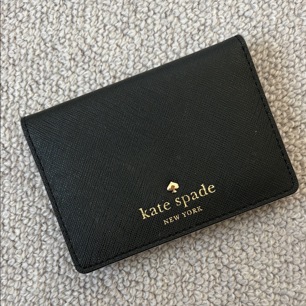 Kate Spade Black Card Holder with Gold Logo